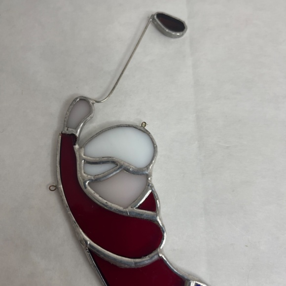 Vintage Stained Glass Golfer Sun catcher Ornament Window Art - Picture 3 of 4